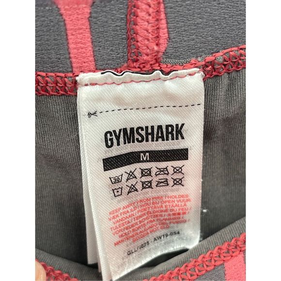Gymshark Legging Pant Women Size Medium Gray Pink Pull On Workout Gym Seamless - Picture 11 of 13